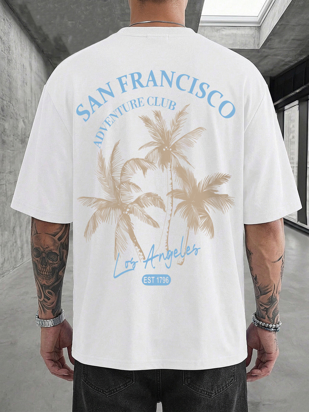 Cotton TOKYO T-shirt with Japanese Style Prints, Short Sleeve, Round Neck