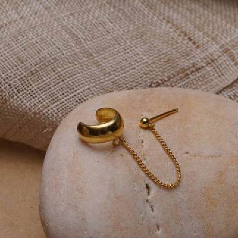 Lumineux Gold-Plated Zircon Stud Earrings