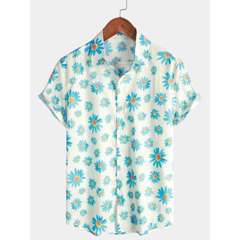 Men's Floral Tshirt - Breathable Quick-Dry Polyester