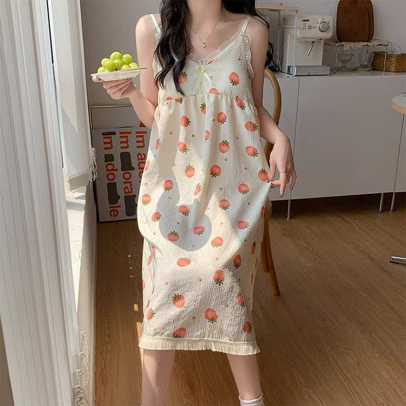 Women's Sling Strap Cotton Nightdress