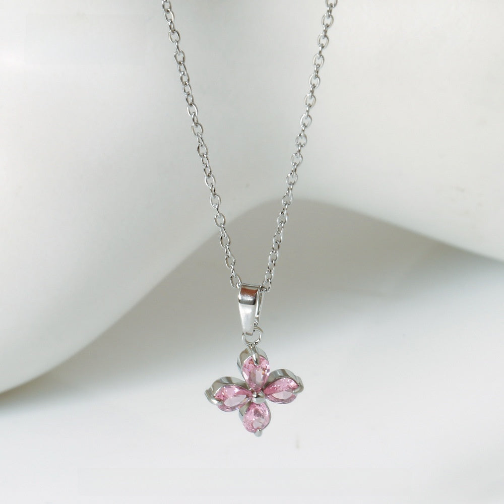 Butterfly Zircon Necklace Gold Plated Jewelry