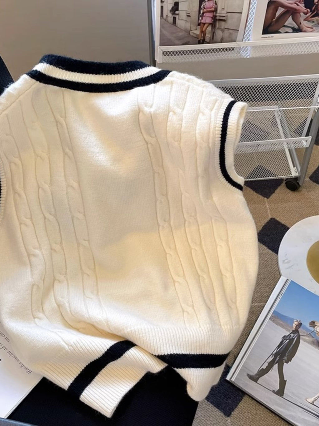 V-Neck Knitted Vest for Women