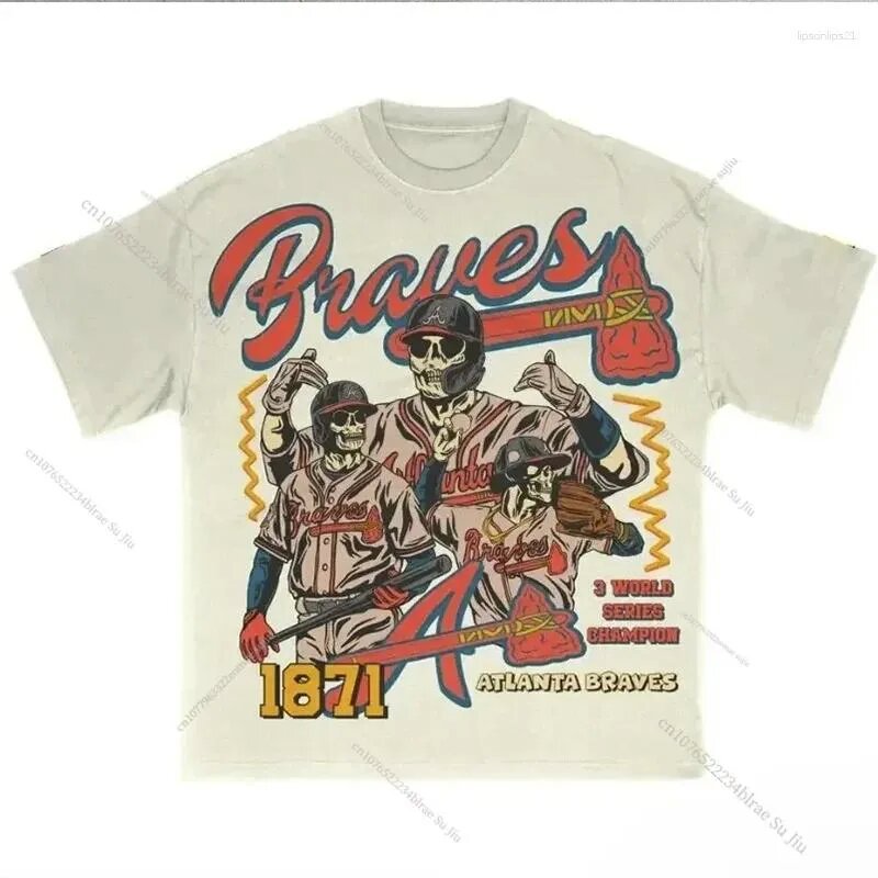 Men's Oversized Cotton T-Shirt with Bold Y2K Graphic Prints