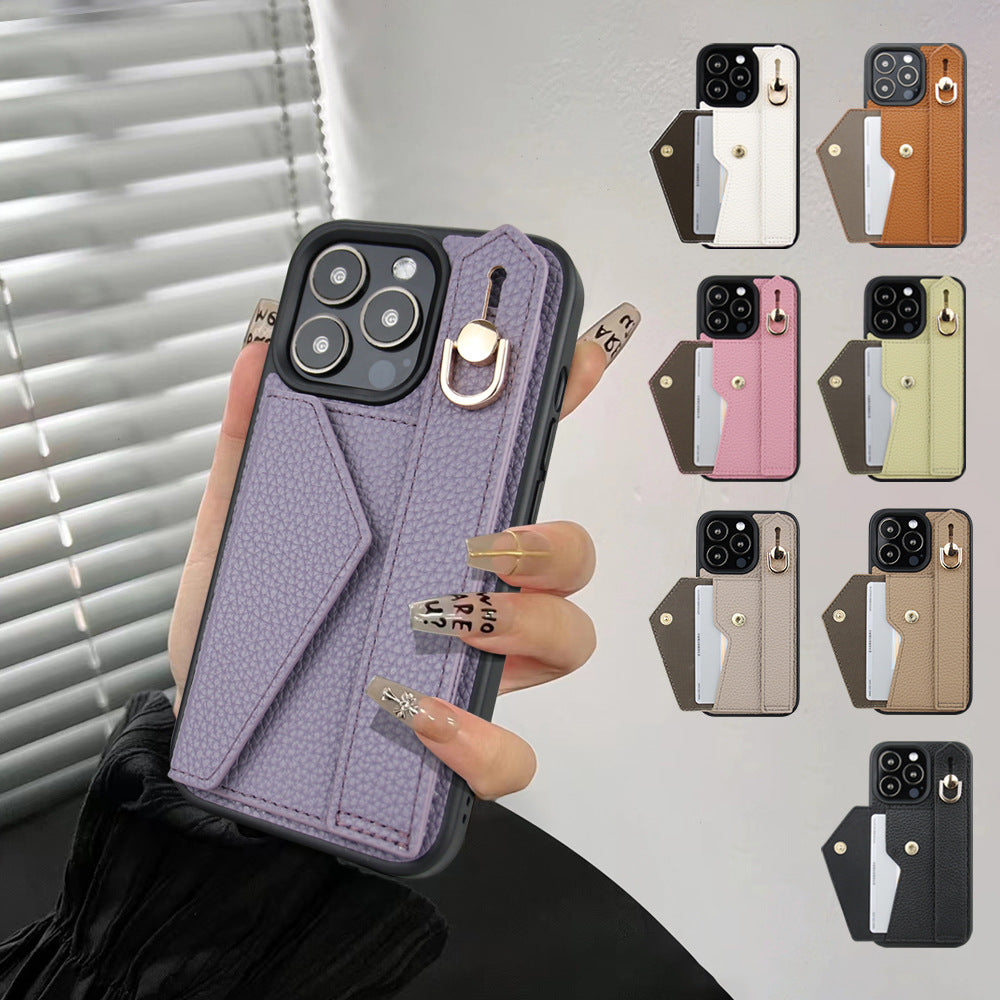 Multifunctional phone case with hanging strap, card holder and stand