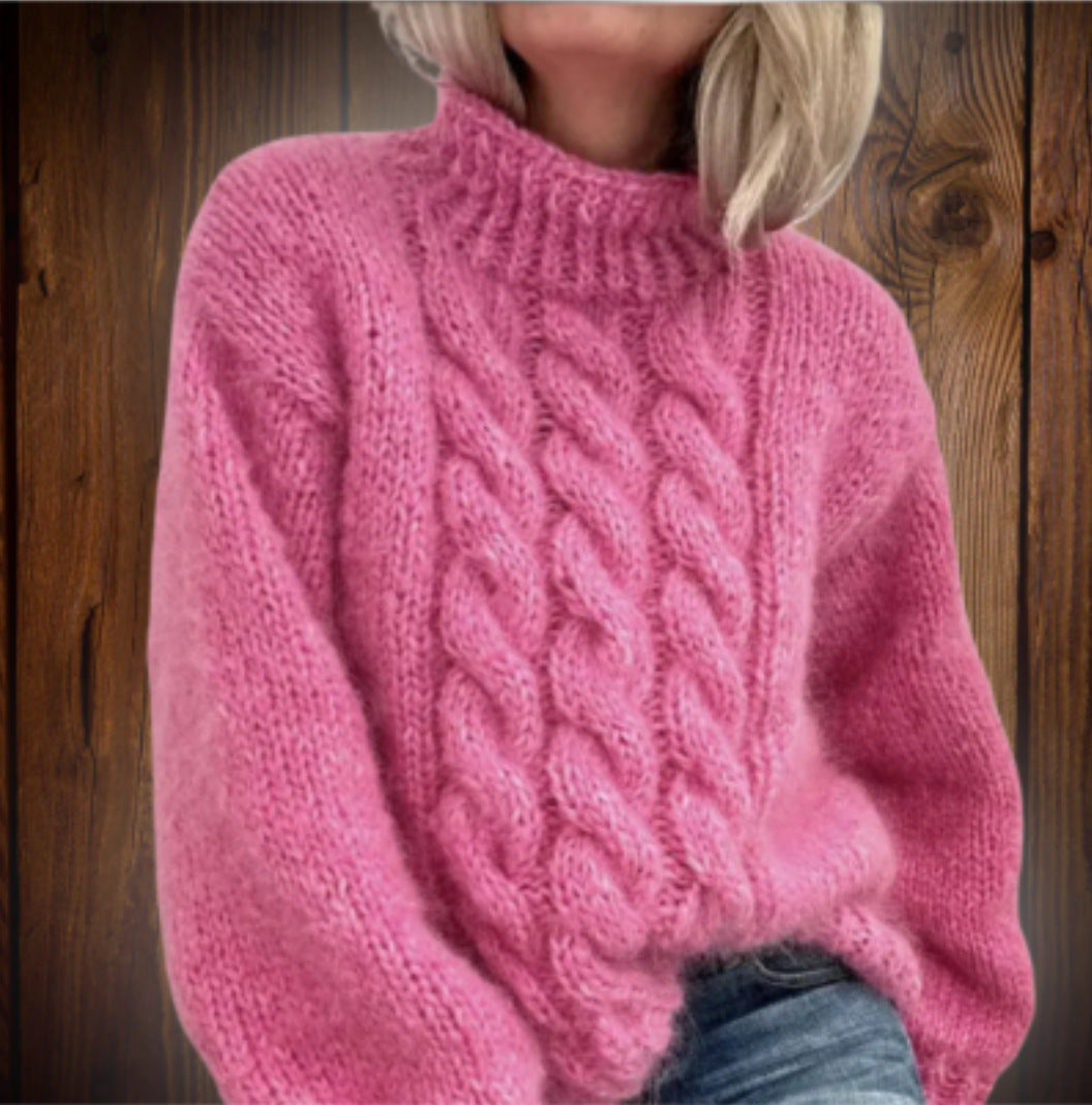 Pullover thick needle jacquard sweater women's