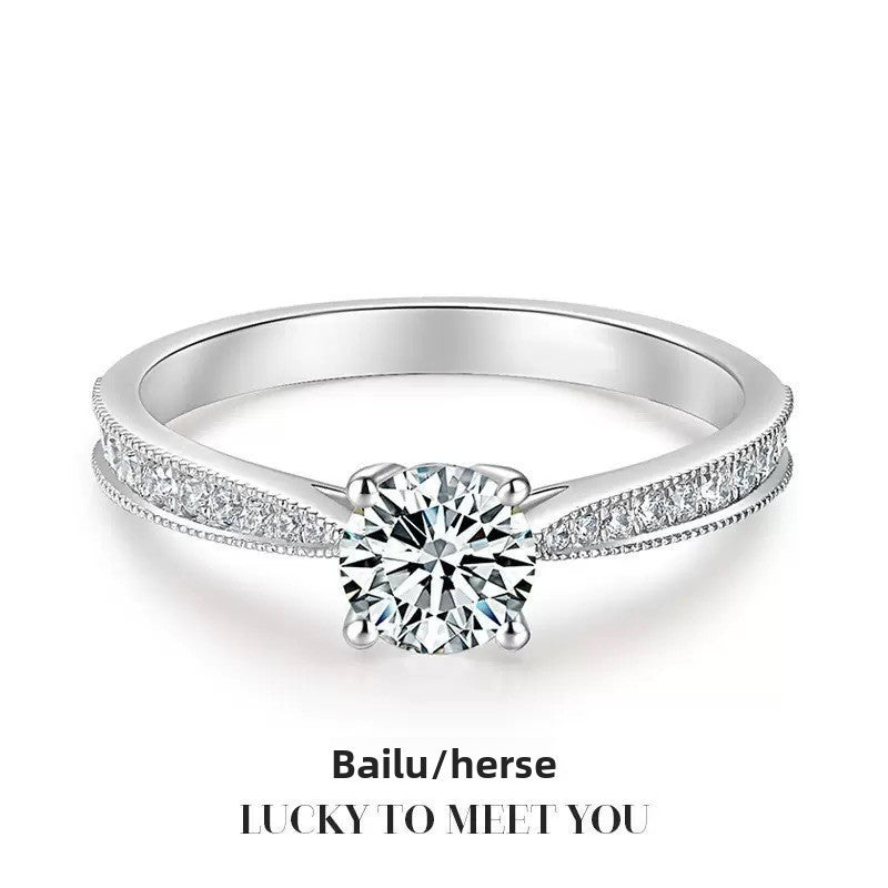 Radiant Hearts Diamond Simulant Adjustable Ring