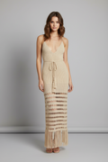 Crochet Tassel Hollow-Out Long Dress