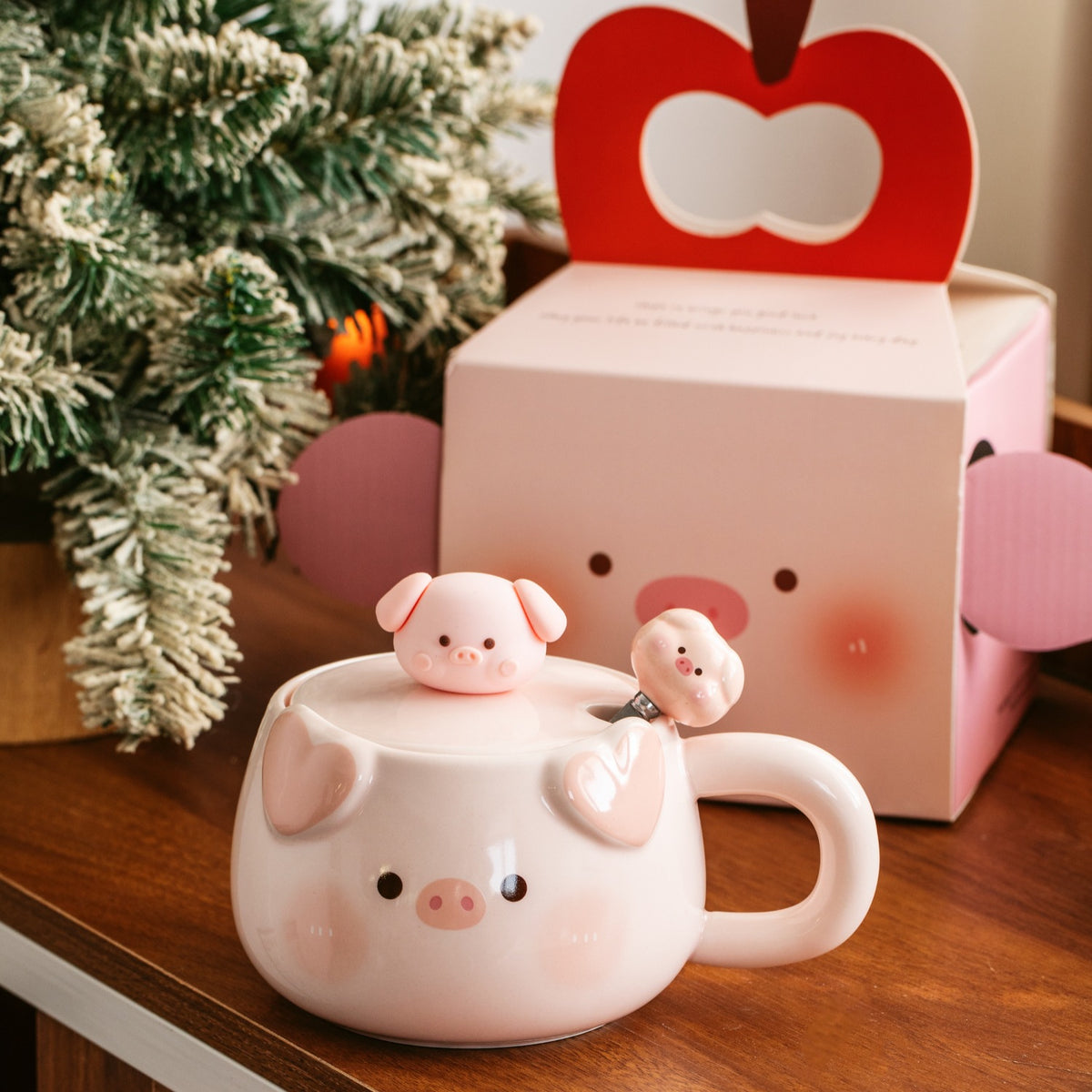 Creative Piggy Ceramic Mug with Lid