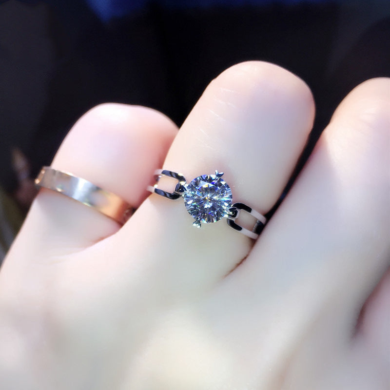 Radiant Hearts Diamond Simulant Adjustable Ring