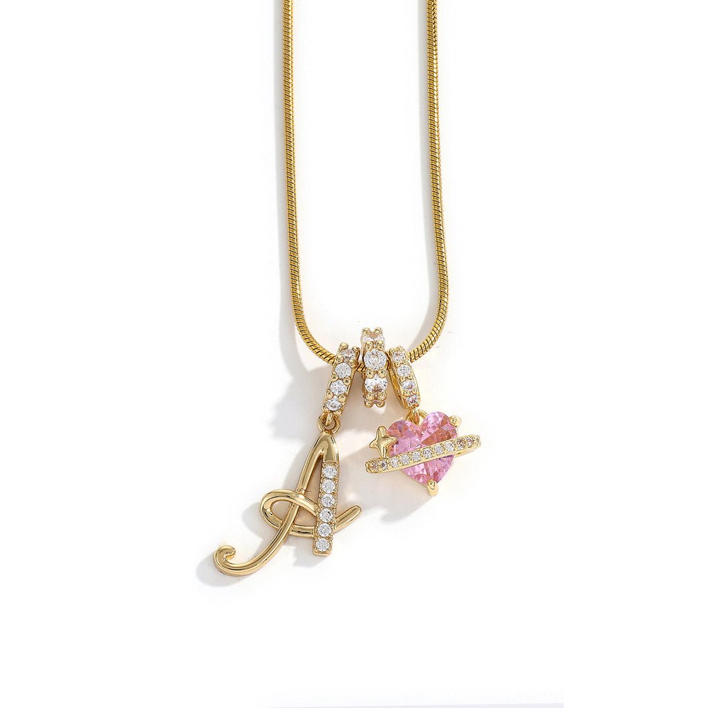 Custom Letter Necklace with Diamond Accents