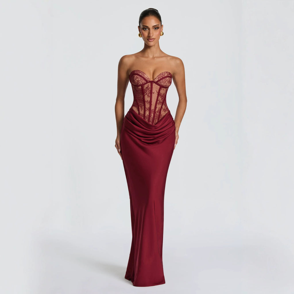 Lumière Lace Slim Evening Gown
