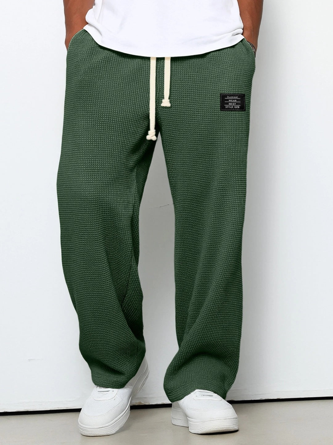 Waffle Pattern Men's Quick-Dry Straight Leg Pants