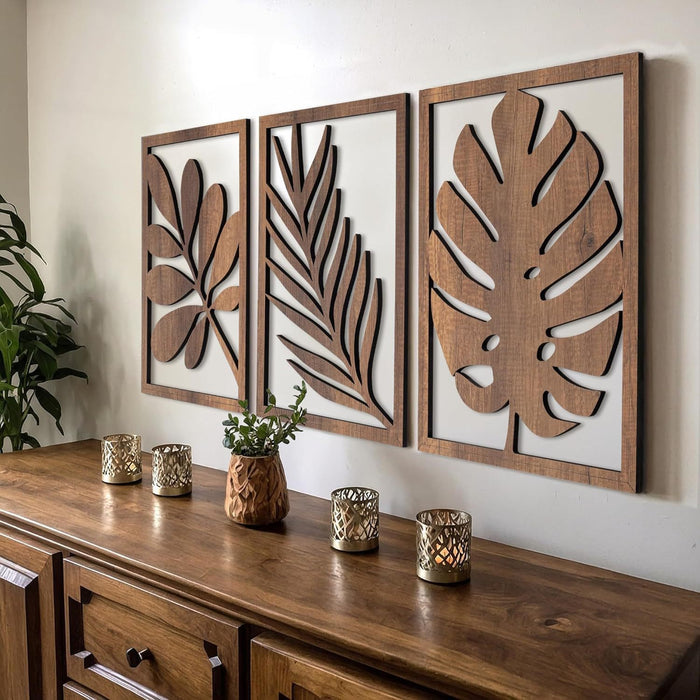 Wooden Palm Leaf Wall Hanging Decor