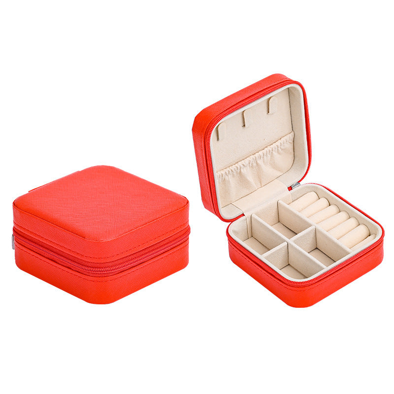 Portable Leather Jewelry Storage Box