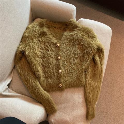 Knitted cardigan sweater coat