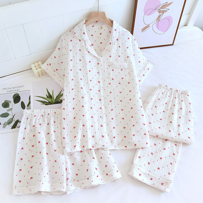 Three-piece lightweight pajama set