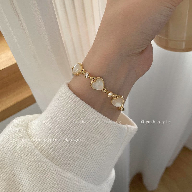 Cool and Elegant Winter Snowflake Exquisite Light Luxury Niche Design Zircon High-End Adjustable Fashion Bracelet