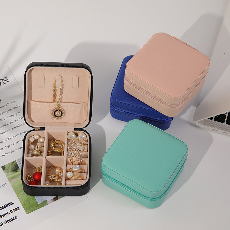 Portable Leather Jewelry Storage Box
