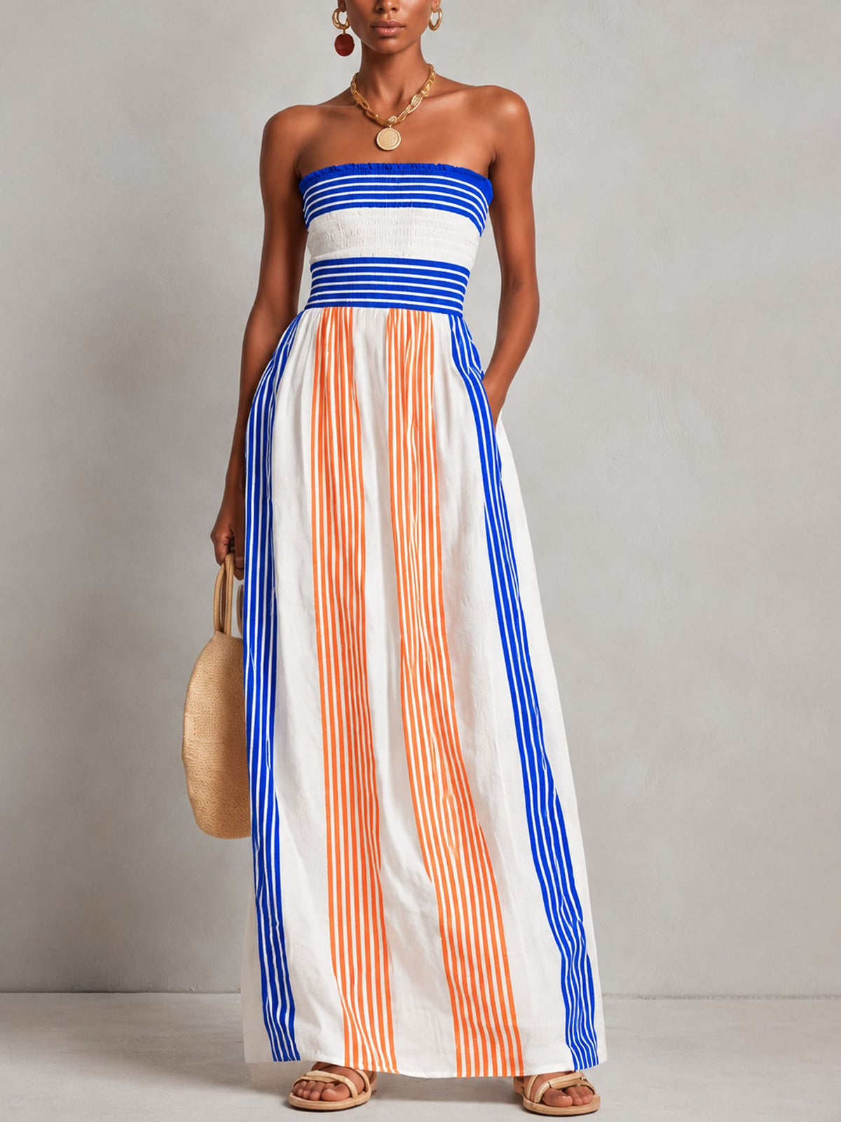 Marina Striped Wrap Dress