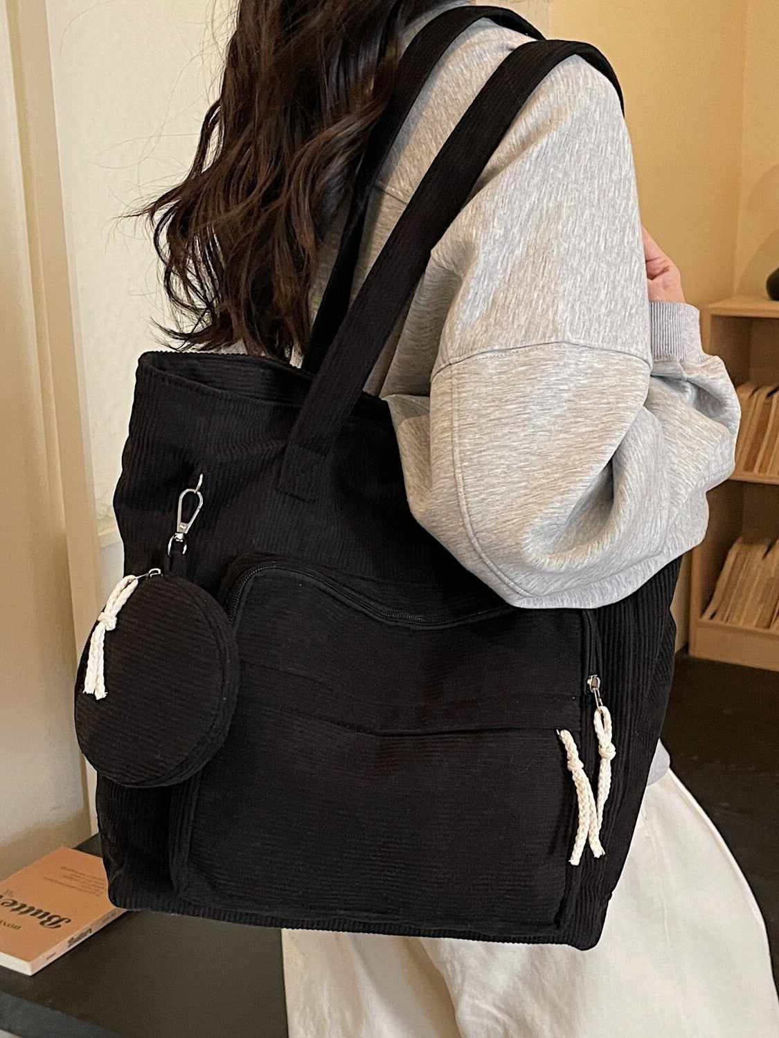 Velvetline Corduroy Bucket Tote Bag