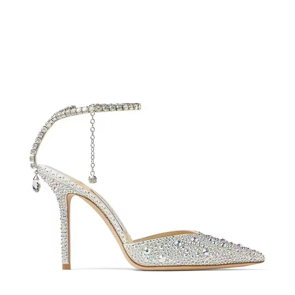 Gradient Crystal Rhinestone High Heel Sandals
