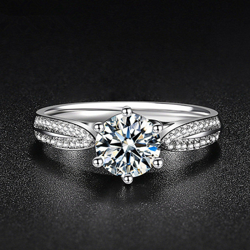 Radiant Hearts Diamond Simulant Adjustable Ring