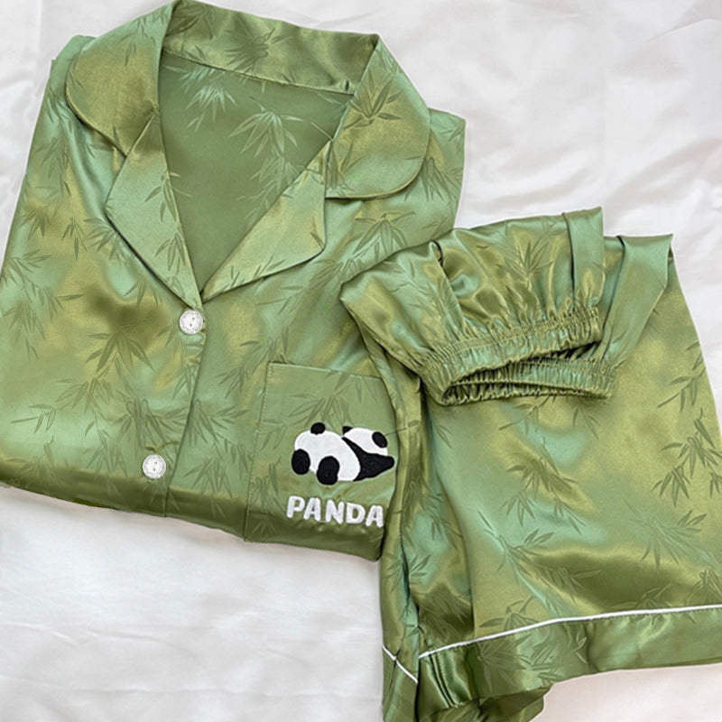 Luxury High-End Panda Ice Silk Pajamas