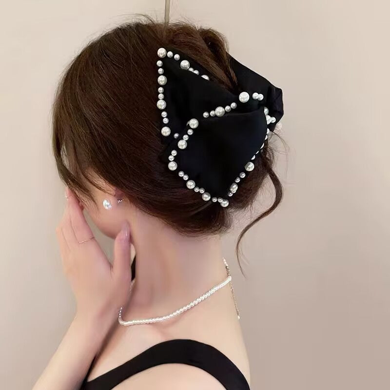 Elegant Bow Crystal Hair Claw Clip
