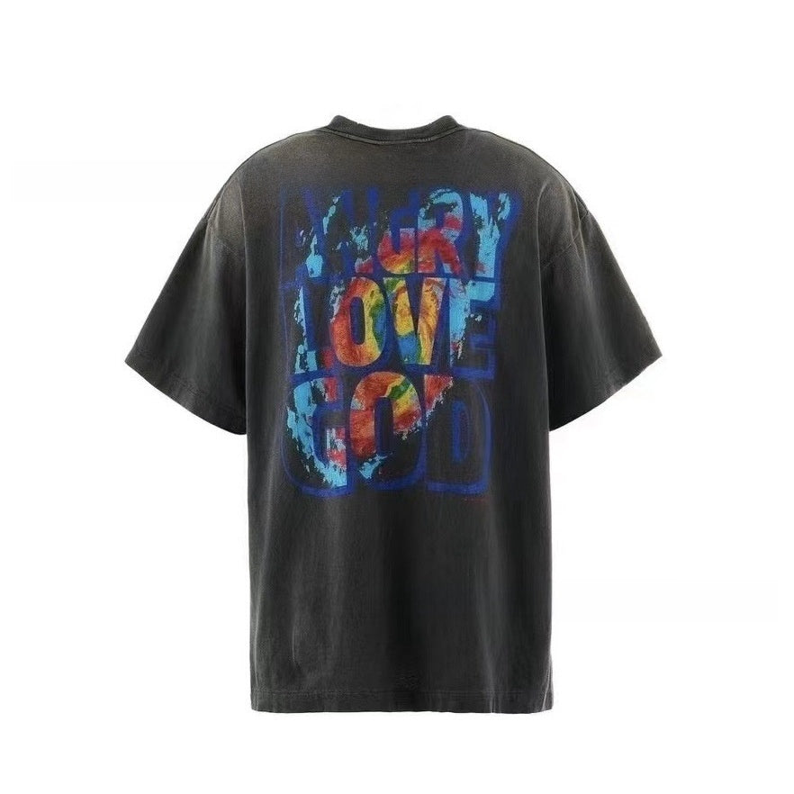 Saintmichael Heavyweight Cotton T-Shirt in Washed Black
