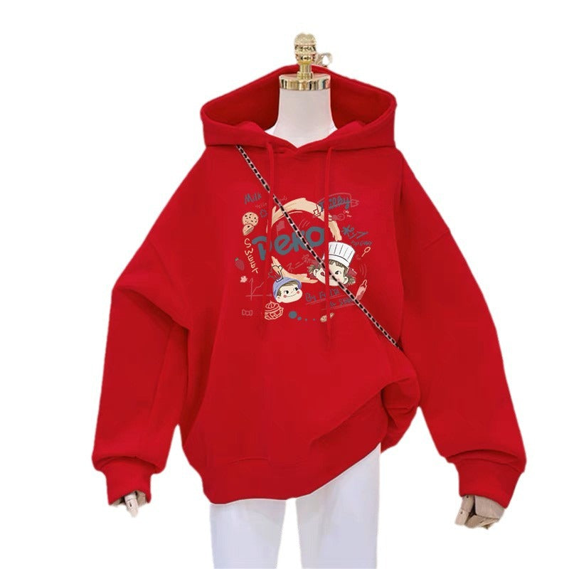 Fleece-lined and thickened sweatshirt