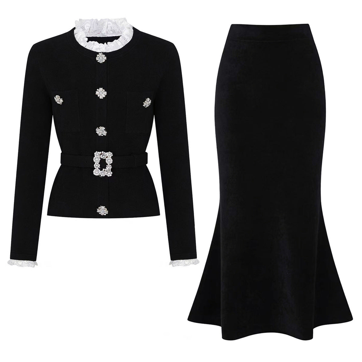 Women's blazer + midi skirt set