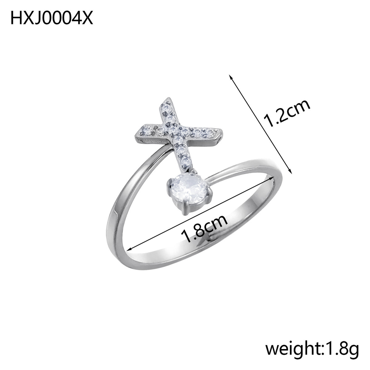 Letter Open Ring with Diamond Accents