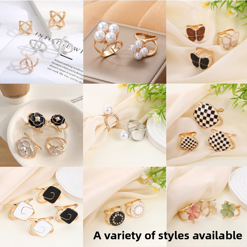 Multifunctional Pearl Scarf Buckle