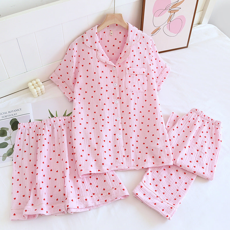 Three-piece lightweight pajama set