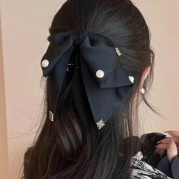 Elegant Bow Crystal Hair Claw Clip