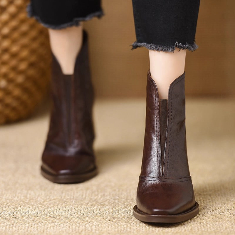 Marquette Vintage Square Toe Ankle Boots