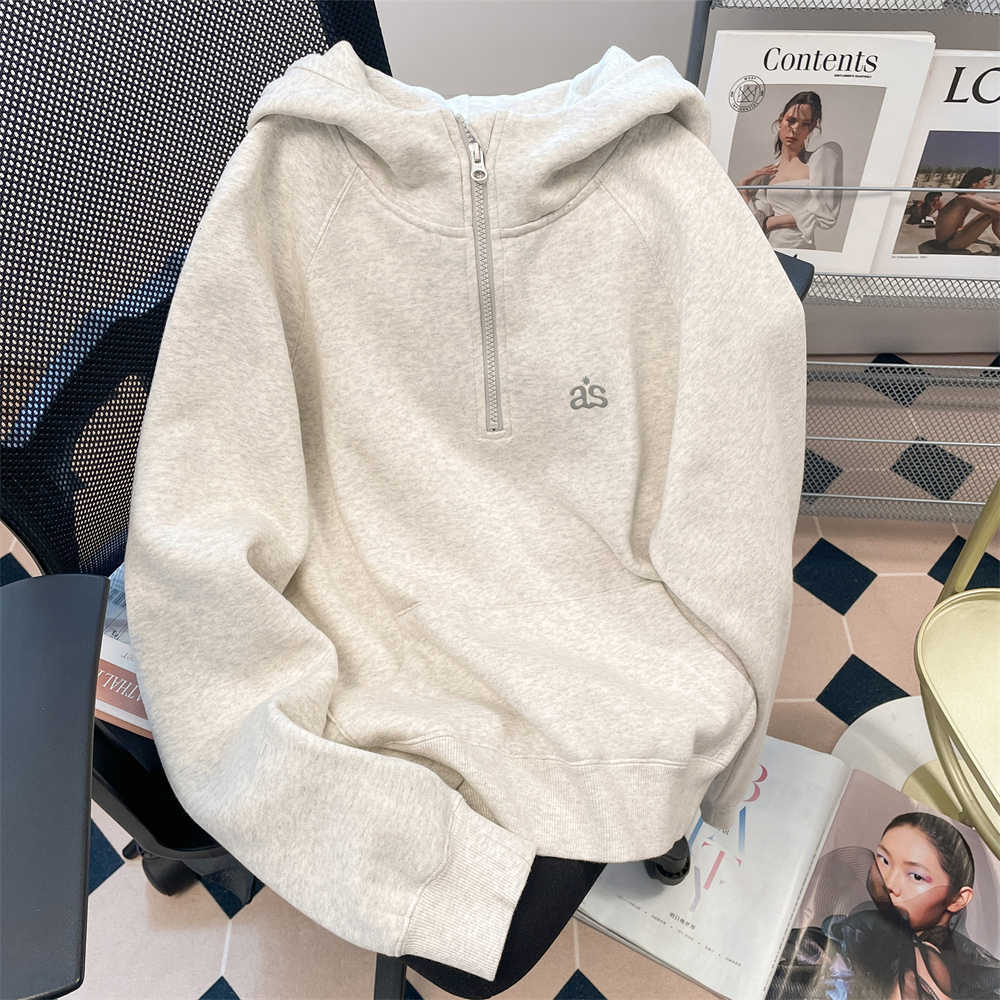 Half-Zip Fleece-Lined Hooded Sweatshirt