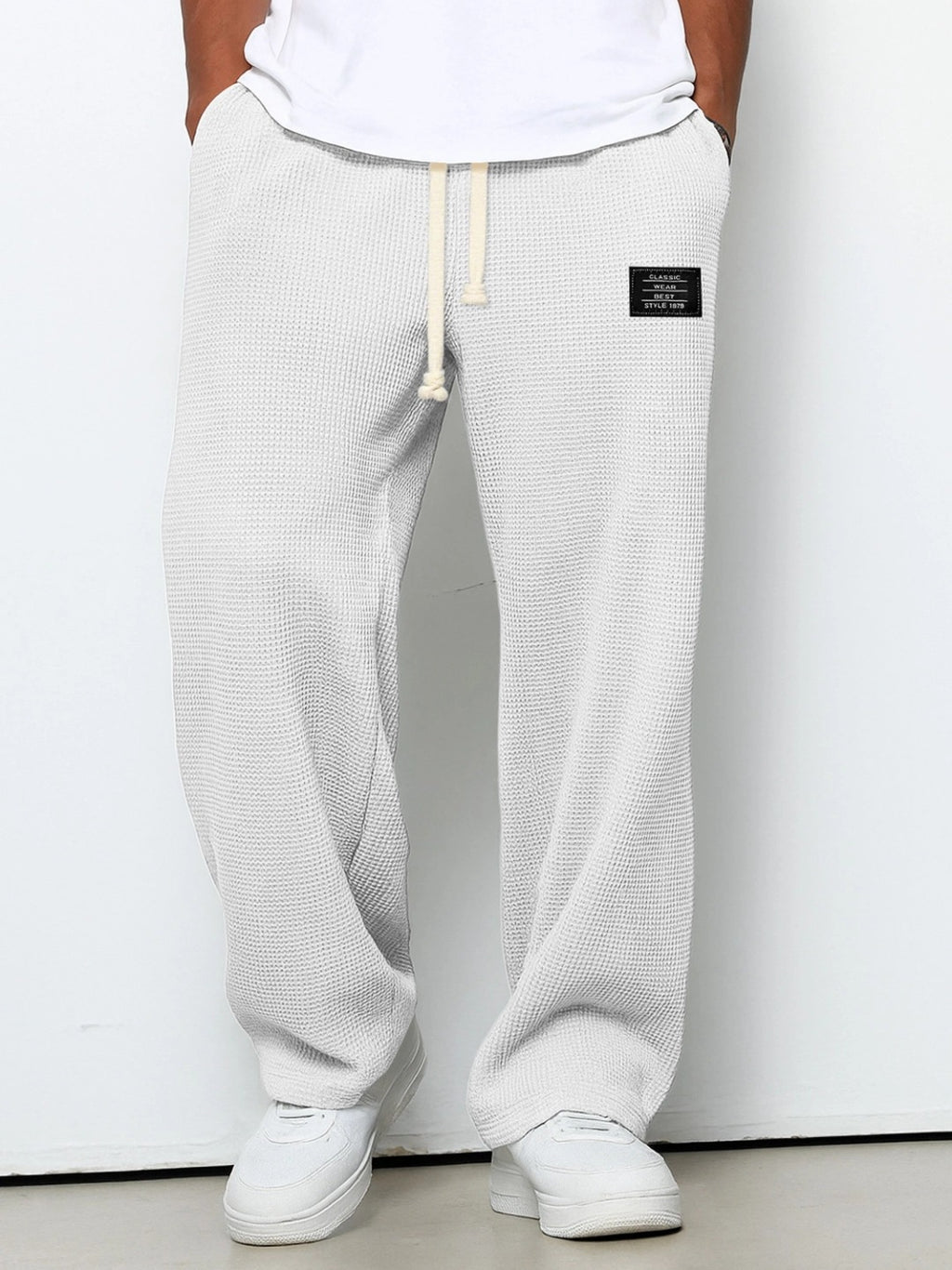 Waffle Pattern Men's Quick-Dry Straight Leg Pants