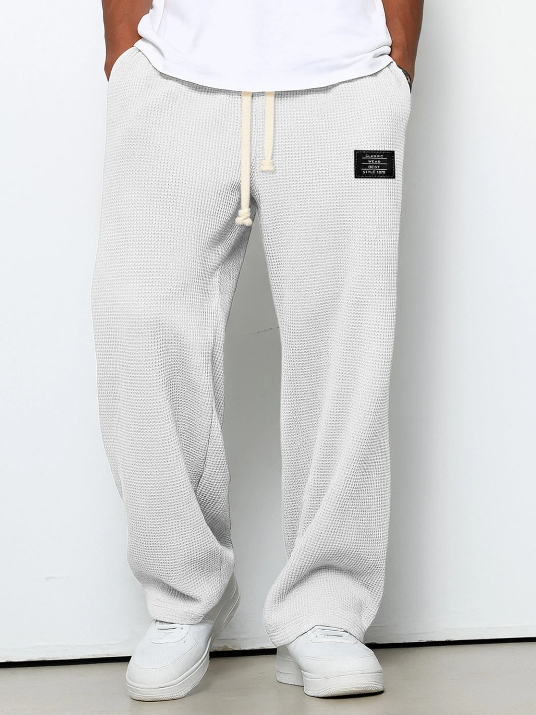 Waffle Pattern Men's Quick-Dry Straight Leg Pants