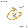 Letter Open Ring with Diamond Accents