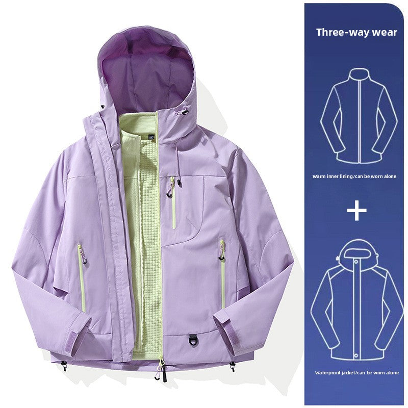 Windproof Waterproof Outdoor Jacket with Removable Fleece Liner