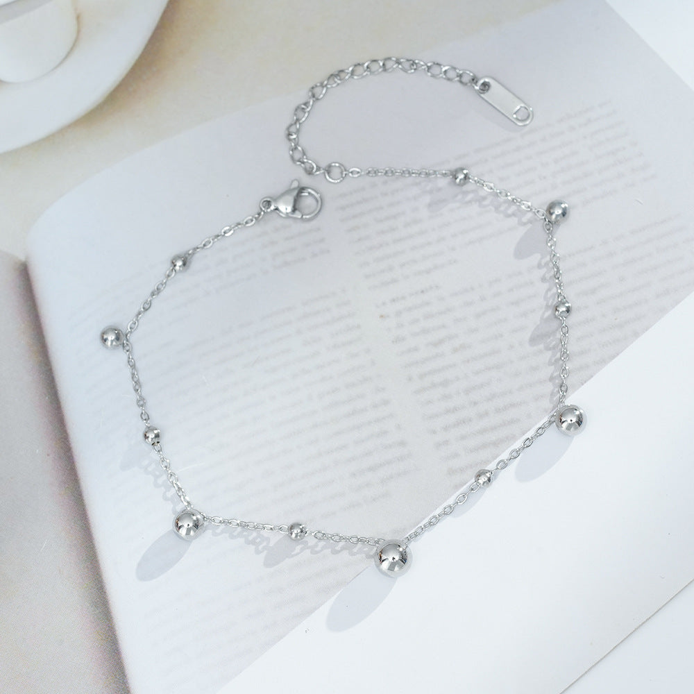 Fashion Titanium Steel Ankle Chain with Tassel