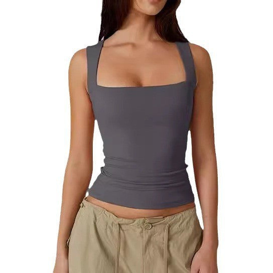 Women's Square Neck Sleeveless Vest Top
