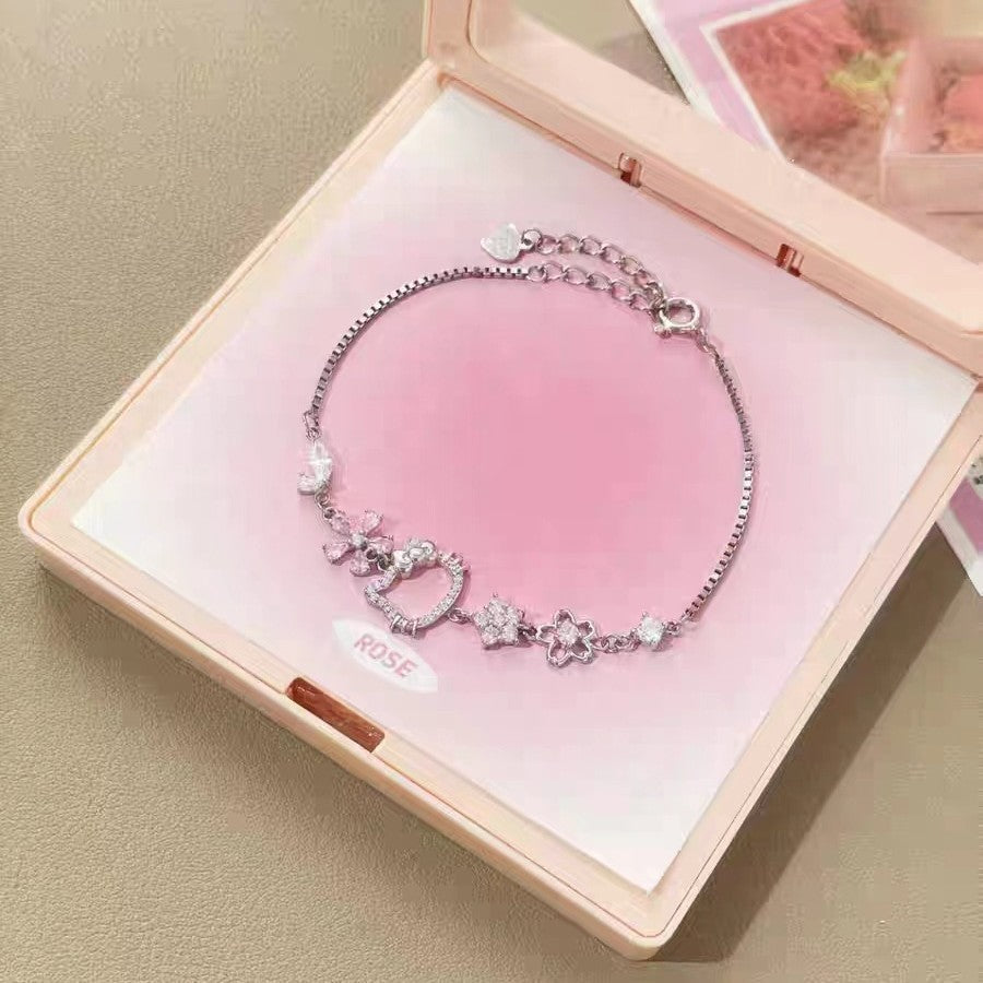 Cool and Elegant Winter Snowflake Exquisite Light Luxury Niche Design Zircon High-End Adjustable Fashion Bracelet