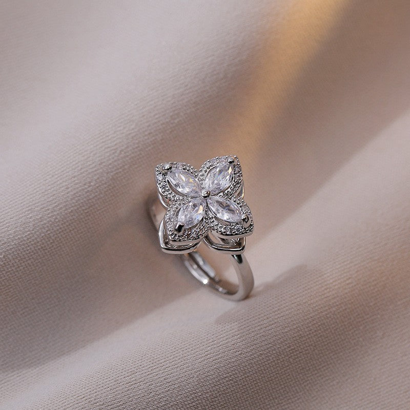 Adjustable Spinning Zircon Copper Ring