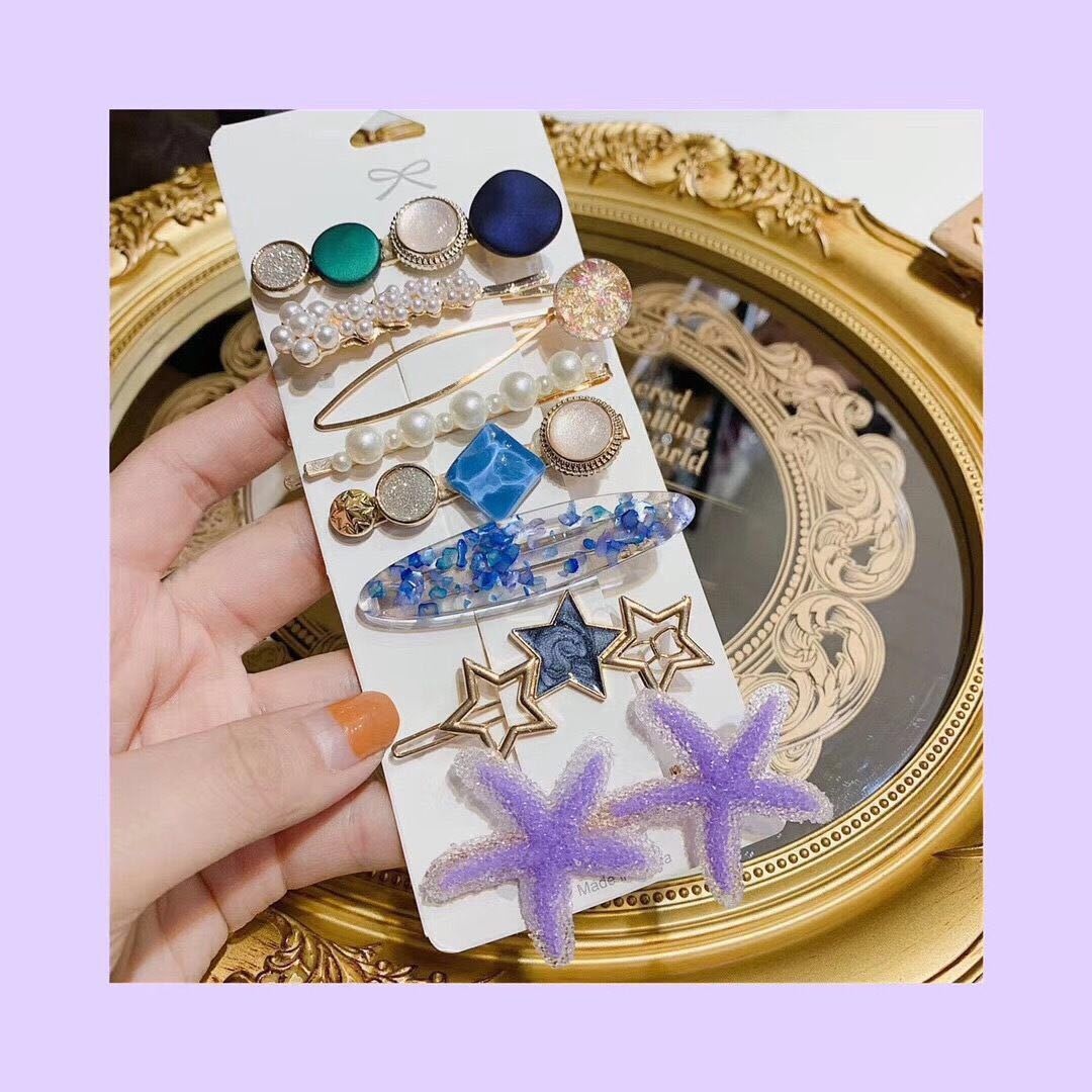 Starfish eight-piece hairpin