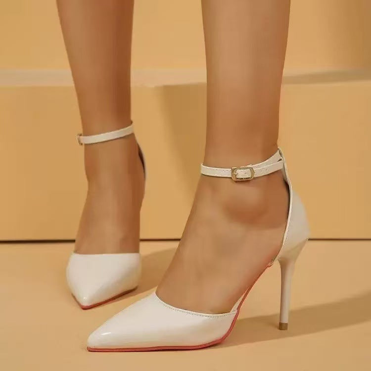 Slim Heel Buckle Strap Women Sandals