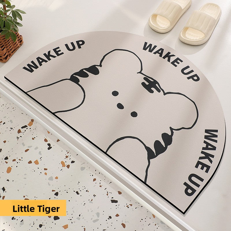 Semi-Circular Diatomite Absorbent Bathroom Floor Mat