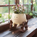Creative Smiley Face Rocking Chair Flower Pot