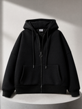 Unisex Premium Fleece-Lined Zip-Up Hooded Jacket
